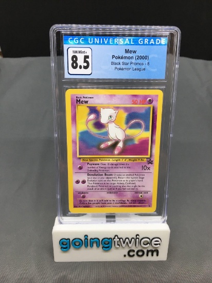 CGC Graded 2000 Pokemon League Black Star Promo #8 MEW Trading Card - NM-MT+ 8.5