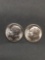 2 Count Lot of Uncirculated 1957-P United States Roosevelt Silver Dimes from Estate Collection