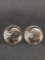 2 Count Lot of Uncirculated 1957-P United States Roosevelt Silver Dimes from Estate Collection