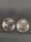 2 Count Lot of Uncirculated 1957-P United States Roosevelt Silver Dimes from Estate Collection