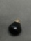 Black Onyx & 14K Yellow Gold Tear Drop Pendant W/ Diamond Inlay