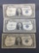 3 Count Lot of 1957 United States Washington $1 Silver Certificates - Bill Currency Notes