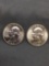 2 Count Lot of United States Washington Silver Quarters - 90% Silver Coins from Estate