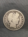1906-D United States Barber Silver Half Dollar - 90% Silver Coin from Estate