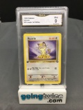 GMA Graded 1999 Pokemon Jungle 1st Edition #56 MEOWTH Trading Card - MINT 9