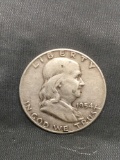 1954-D United States Franklin Silver Half Dollar - 90% Silver Coin from Estate