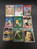 9 Card Lot of 1970's Topps Vintage Baseball Cards with Hall of Famers and Stars