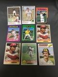 9 Card Lot of 1970's Topps Vintage Baseball Cards with Hall of Famers and Stars