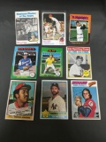 9 Card Lot of 1970's Topps Vintage Baseball Cards with Hall of Famers and Stars