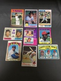 9 Card Lot of 1970's Topps Vintage Baseball Cards with Hall of Famers and Stars