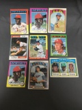 9 Card Lot of 1970's Topps Vintage Baseball Cards with Hall of Famers and Stars
