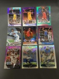 9 Card Lot of REFRACTOR & PRIZM Sports Cards with Rookies Stars and More!