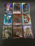 9 Card Lot of REFRACTOR & PRIZM Sports Cards with Rookies Stars and More!