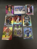 9 Card Lot of REFRACTOR & PRIZM Sports Cards with Rookies Stars and More!