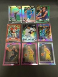 9 Card Lot of REFRACTOR & PRIZM Sports Cards with Rookies Stars and More!