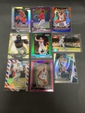 9 Card Lot of REFRACTOR & PRIZM Sports Cards with Rookies Stars and More!