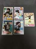 5 Card Lot of Vintage PITTSBURGH STEELERS Football Cards - Joe Greene, Terry Bradshaw, Franco Harris