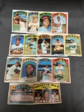 15 Card Lot of 1972 Topps Vintage Baseball Cards from Estate