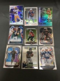 9 Card Lot of FOOTBALL ROOKIE CARDS with Stars and Newer Sets - HIGH BOOK VALUE!