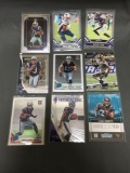 9 Card Lot of FOOTBALL ROOKIE CARDS with Stars and Newer Sets - HIGH BOOK VALUE!
