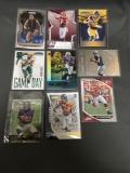9 Card Lot of FOOTBALL ROOKIE CARDS with Stars and Newer Sets - HIGH BOOK VALUE!