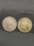 2 Count Lot of Canada Silver Quarters 80% Silver Coins from Estate