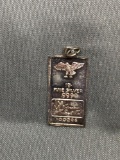 1 Gram .999 Fine Silver Bar from Estate Collection with Bezel
