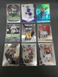 9 Card Lot of FOOTBALL ROOKIE CARDS with Stars and Newer Sets - HIGH BOOK VALUE!