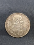 1962 Mexico 1 Peso Silver Foreign World Coin - 10% Silver Coin from Estate