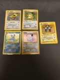 5 Card Lot of Vintage Holofoil Rare Pokemon Cards from Huge Collection