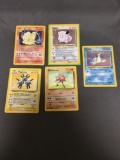 5 Card Lot of Vintage Holofoil Rare Pokemon Cards from Huge Collection