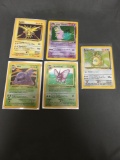 5 Card Lot of Vintage Holofoil Rare Pokemon Cards from Huge Collection