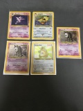5 Card Lot of Vintage Holofoil Rare Pokemon Cards from Huge Collection