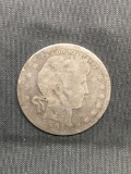 1901 United States Barber Silver Quarter - 90% Silver Coin from Estate