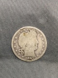 1897 United States Barber Silver Quarter - 90% Silver Coin from Estate