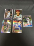 5 Card Lot of REFRACTORS & PRIZMS & SERIAL NUMBERED Sports Cards with Stars & Rookies