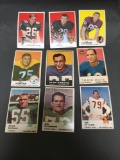 9 Card Lot of Vintage 1960's Topps Football Cards from Nice Estate Find