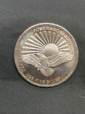 1 Ounce .999 Fine Silver POWER and BEAUTY Silver Bullion Round Coin from Estate
