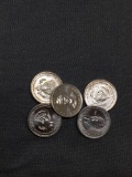 5 Count Lot of 1 Gram .925 Sterling Silver United States Presidents Franklin Mint Silver Coins