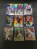 9 Card Lot of REFRACTOR & PRIZM Sports Cards with Rookies Stars and More!
