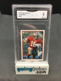 GMA Graded 1985 Topps Stickers #210 JOE MONTANA 49ers Football Card - NM 7