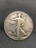 1938 United States Walking Liberty Silver Half Dollar - 90% Silver Coin from Estate