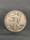 1942 United States Walking Liberty Silver Half Dollar - 90% Silver Coin from Estate