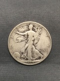 1938 United States Walking Liberty Silver Half Dollar - 90% Silver Coin from Estate