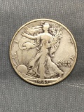 1941-S United States Walking Liberty Silver Half Dollar - 90% Silver Coin from Estate
