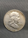1957-D United States Franklin Silver Half Dollar - 90% Silver Coin from Estate