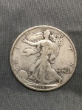 1943-S United States Walking Lberty Silver Half Dollar - 90% Silver Coin from Estate