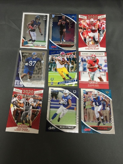 9 Card Lot of FOOTBALL ROOKIE CARDS - Mostly From Newer Sets or STARS from HUGE Collection