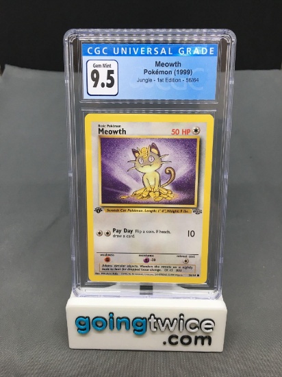 CGC Graded Gem Mint 9.5 - Jungle 1st Edition - MEOWTH 56/64