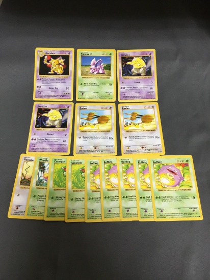 15 Card Lot of Vintage Pokemon 1999 Base Set Shadowless Trading Cards